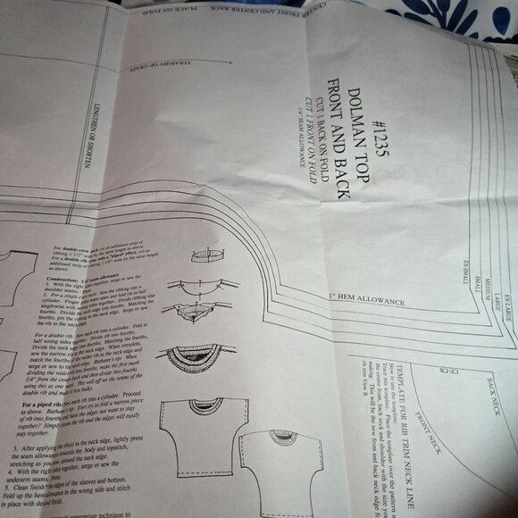 Great Copy Patterns 1235 sewing patterns Pleated Skirt, Dolman Tops UNCUT XS-XL - Picture 7 of 8